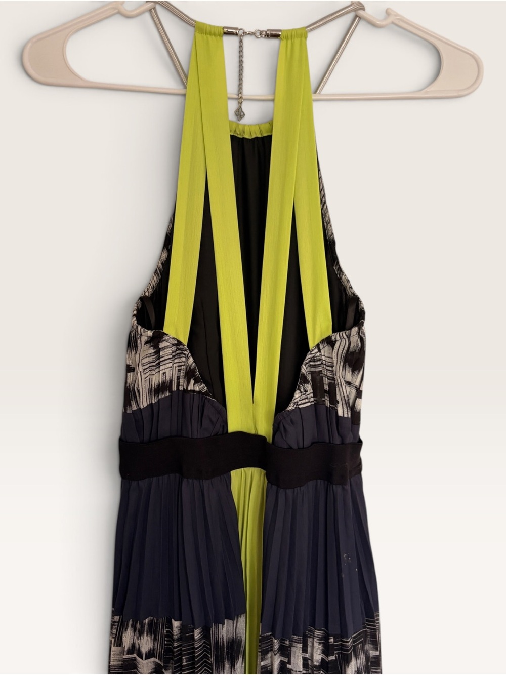 BCBGMaxAzria Constantine Maxi Dress - Long Chiffon Pleated Multicolor - Picture 4 of 8